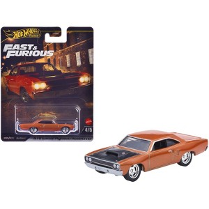 1970 Plymouth Road Runner Custom Copper Metallic with Black Hood "Furious 7" (2015) Movie Series Diecast Model Car by Hot Wheels - 1 of 4