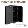 36 in. Tall Wood Grain Corner Storage Cabinet in Natural Wood Color, Storage Organizer with Adjustable Shelves for Bedroom Living/Dinning Room - 4 of 4