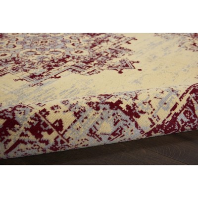 Elegant Cream/Red Medallion 4' x 6' Hand-Knotted Area Rug