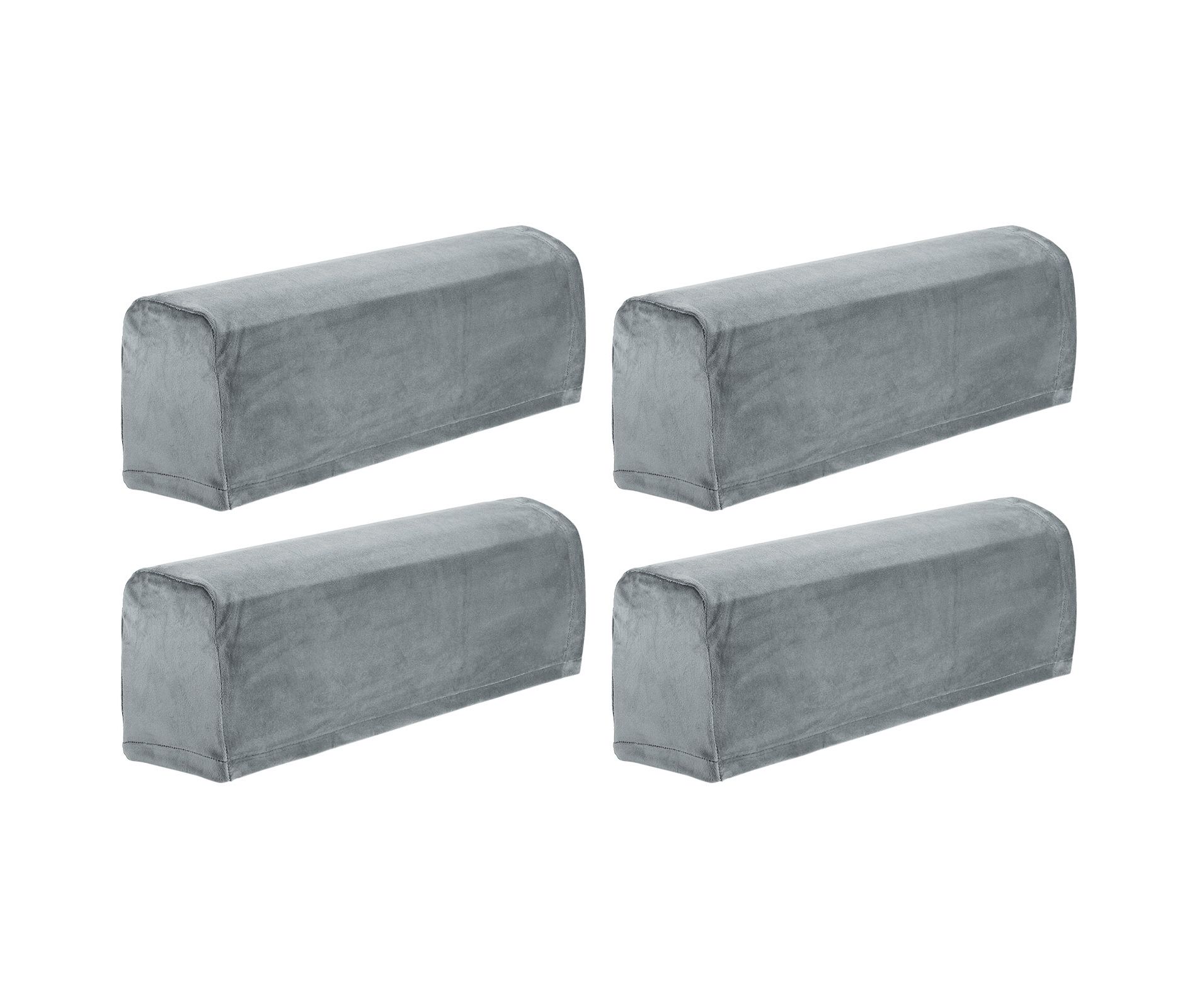 Unique Bargains Stretch Soft Polyester Fiber Sofa Couch Armchair Slipcovers 4 Pcs Dark Gray
