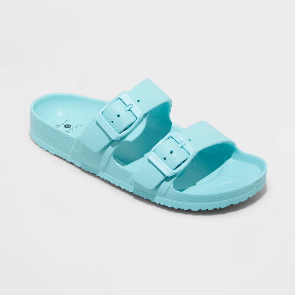 Women's Neida EVA Two Band Slide Sandals - Shade & Shore™ Turquoise Blue 10