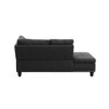 DOMETOUR Modern Linen 2-Piece L-Shaped Sofa Set for Living Room Black Gray - 4 of 4