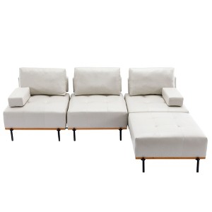 NicBex 100.7 Inch Sectional Sofa Couch Modern Convertible 3 Seater Couch with Removable Ottoman Upholstered Comfy Sofa for Living Room - 1 of 4