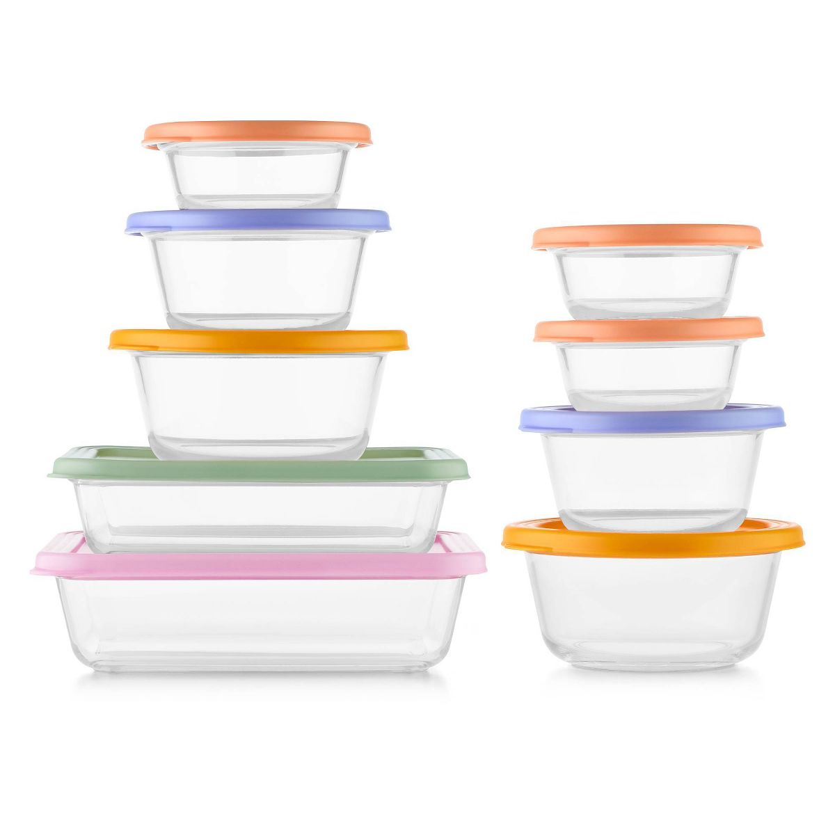 Ello Everyday 玻璃保鮮盒 18 件組 · TCIN 94266810 · 9 containers + 9 lids