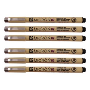 Sakura Pigma Micron Pen Fineliner Black Ink 6/Pack (SAKXSDK0249-6) - 1 of 4