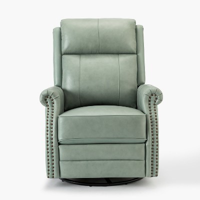 Irene 30.5" Wide Genuine Leather Manual Recliner with Rolled Arms | ARTFUL LIVING DESIGN