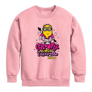 Boys' - Despicable Me Minions - Groovy Since Forever Graphic Long Sleeve Fleece Sweatshirt - 1 of 3