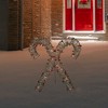 Northlight 25" Lighted Champagne Gold Glittered Rattan Double Candy Cane Christmas Outdoor or Window Decoration - 3 of 4
