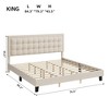 Button Tufted Upholstered Headboard Bed Frame, Sturdy Metal Foundation with Wood Slats, No Box Spring Needed, Platform Design for Bedroom. - 2 of 4