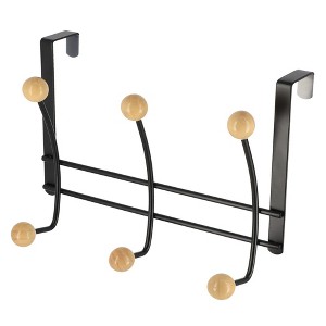 Evideco French Home Goods Versatile Over-the-Door Metal Rack with Ceramic Hooks - 1 of 4