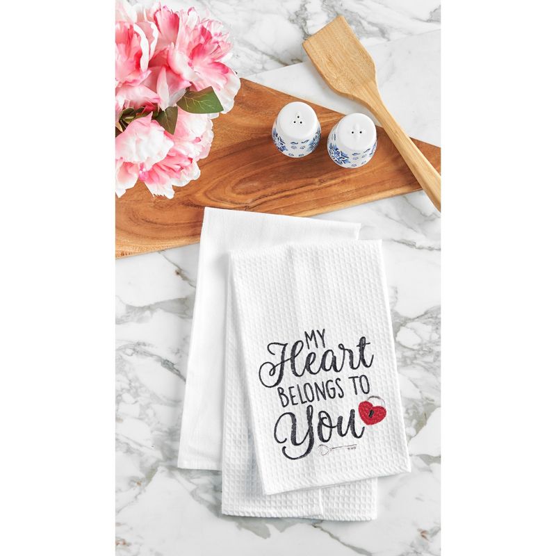 C&F Home Heart Belongs To You Embroidered Waffle Weave Towel Valentine's Day Love Romantic 18" X 27" Machine Washable Kitchen Towel For Everyday Use, 2 of 6