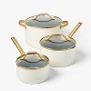 12pc Nonstick Ceramic Coated Aluminum Cookware Set with Champagne Handle - Figmint™ - 4 of 4