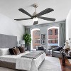 LOVSON 52 Inch Modern Ceiling Fan With Dimmable LED Light 5 Solid Wood Blades Remote Control Reversible DC Motor With Smart APP Control - 2 of 3