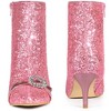 Perphy Women's Rhinestones Pointed Toe Stiletto Heel Glitter Ankle Boots - 2 of 3