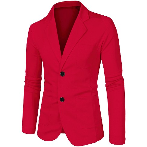 Shop Solid Formal Blazer with Long Sleeves and Notched Lapel Online