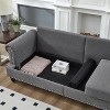Modern Classic Upholstered Sofa, Polyester/Faux Leather Sofa Couch with Nailhead Trim & Storage - ModernLuxe - 4 of 4