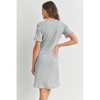 Hello Miz Women's Lounge Ribbed Knit Short Sleeve Maternity Dress - 3 of 4