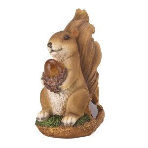 4.25" Squirrel Solar Statue Brown - Zingz & Thingz: Outdoor Garden Decor, Pathway Lighting - 1 of 4