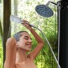 VisioGear 9.2 Gallons Outdoor Shower with 360 Rotating Rainfall, Handheld Shower Head, Outdoor Shower for Backyard Poolside, Black, 7"*5.8"*85" - 4 of 4