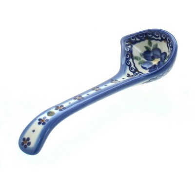 Blue Rose Polish Pottery Spring Blossom Gravy Ladle