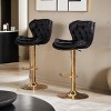 Leovsnove Barstools Set of 2 Modern Swivel Pub Height Barstool, High Dining Chair with Velvet Seat, Backrest, Armless Hydraulic Counter Stool - 2 of 4