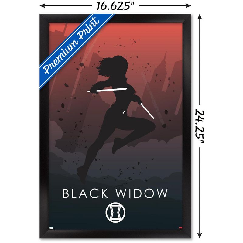 Trends International Marvel Heroic Silhouette - Black Widow Framed Wall Poster Prints, 3 of 7