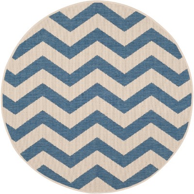 Blue Beacon 47" Round Synthetic Easy-Care Indoor/Outdoor Rug