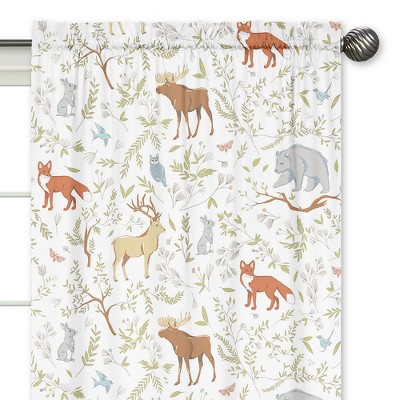 Blue and White Woodland Animal Cotton Sheer Window Panels