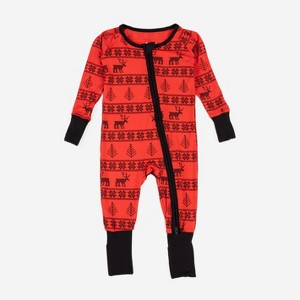 Leveret Kids Footed Bamboo Christmas Pajamas - 1 of 4
