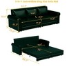 Kumasinova 3-in-1 Convertible Faux Leather Chesterfield Sofa, King Pull-Out  Sleeper Sofa Bed, Retro Couch with Rivet Trim & Rolled Arm, Steel Frame - 3 of 4