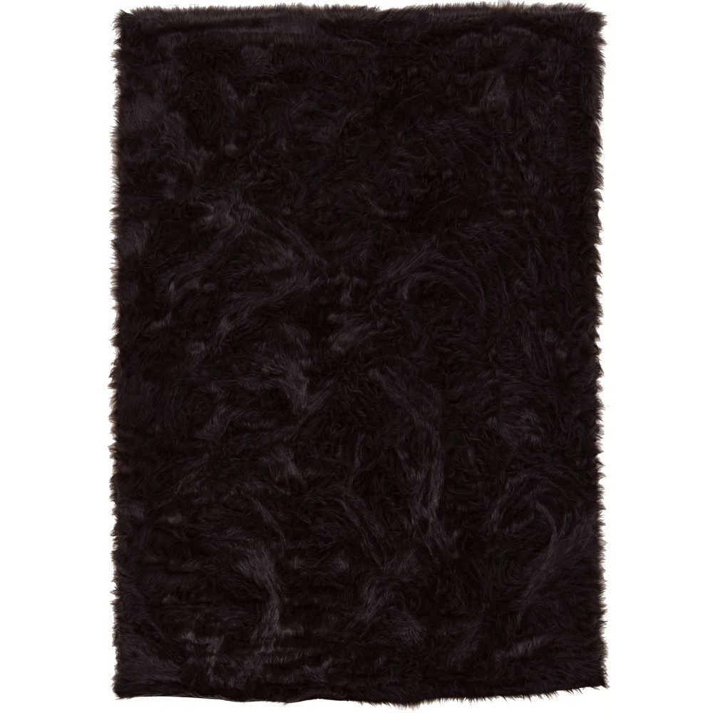 3'x5' Faux Sheepskin Accent Rug Brown - Linon
