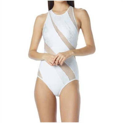 Women's Deluxe Zipper Back High Neck One Piece Swimsuit - Carmen Marc Valvo