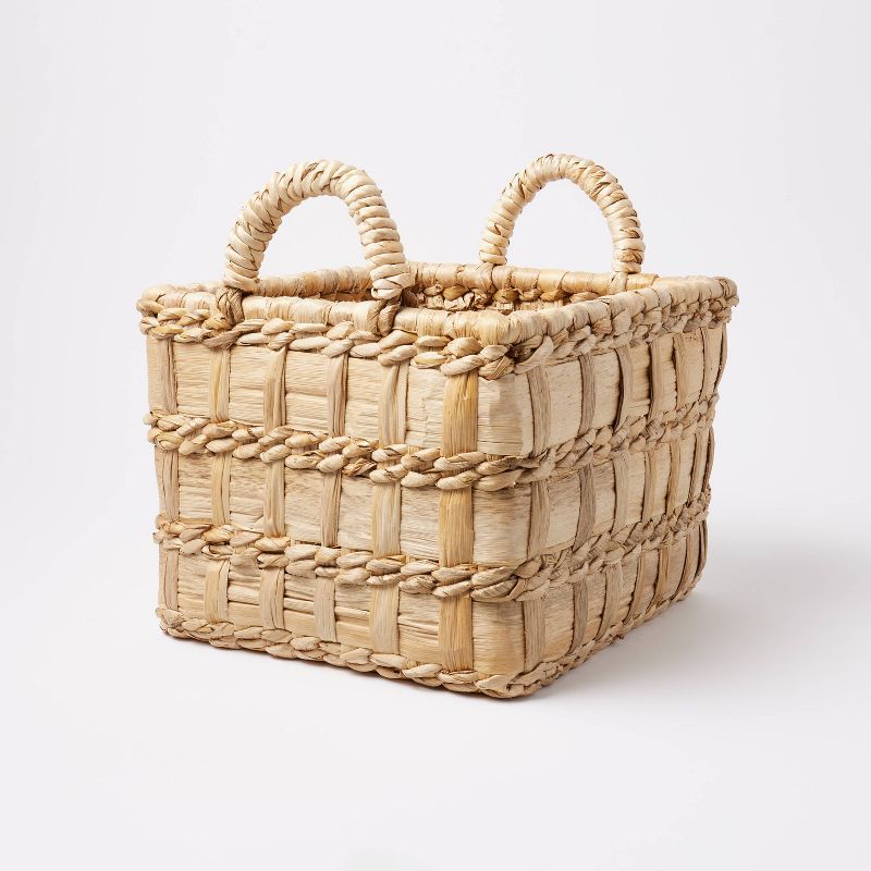 L Milk Crate Natural Woven - Threshold&#8482;, 1 of 5