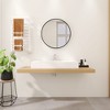 36 x 19 in. Solid Surface Wall Mount Bathroom Vessel Sink with Faucet Hole and Stainless Steels Drain Cover - 2 of 4