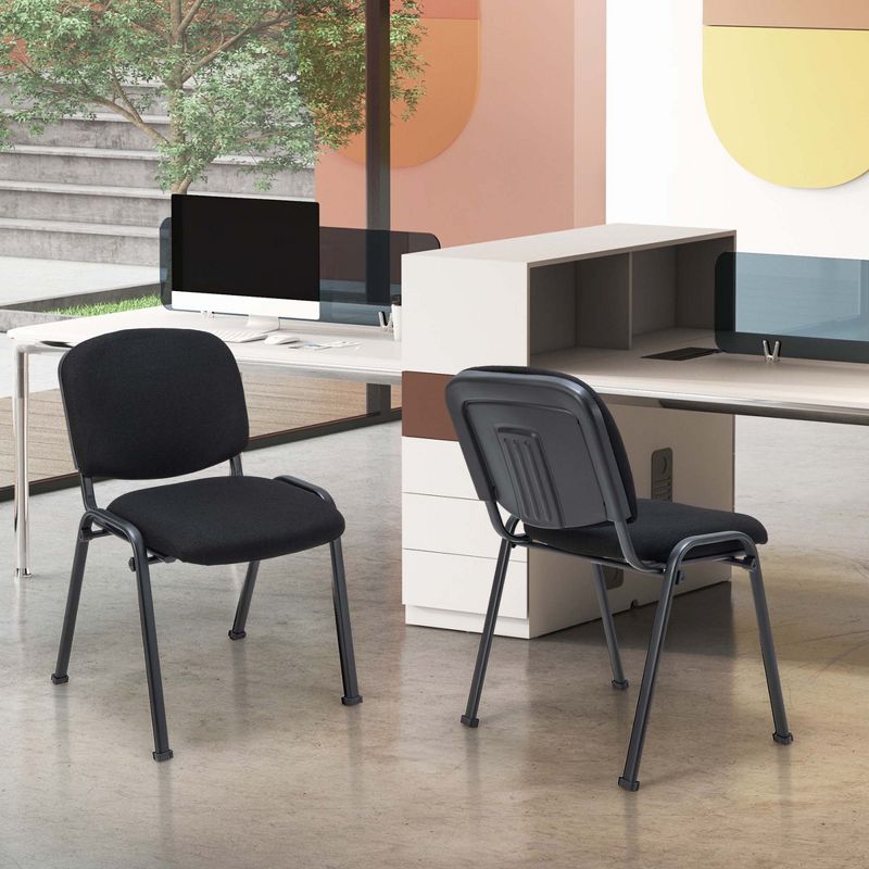 Costway Set of 10 Office Guest Chair Stackable Reception Chair Waiting Conference Room, 4 of 11