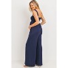 Hello Miz Women's Sleeveless Smocked Neck Maternity Jumpsuit Romper - 3 of 4