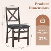 Set of 2 Folding Upholstered Dining Chairs with Wooden Frame, Space-Saving Mid-Century Fabric Side Chairs for Kitchen or Small Room - 3 of 4