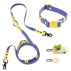 THE LICKER STORE Luna 8FT Adjustable 6-in-1 Waterproof Hands-Free Leash and Collar with LED Flashlight, Bag Dispenser, and Poop Bag Holder - 1 of 4
