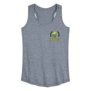 Women's - Peanuts - Country Club Snoopy and Woodsocks Graphic Racerback Tank - 1 of 4
