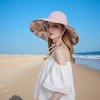 Anna-Kaci Wide Brim Sun Hat with Ponytail Hole Neck Tie Closure and Patterned Lining for UV Protection and Outdoor Style - 4 of 4