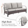 POCASSY 3 Pieces Patio Sofa Set, Patio Furniture Set with Patio Couch and Swivel Patio Chair, Metal Armrest All Weather Wicker Patio Set for Porch - 3 of 4