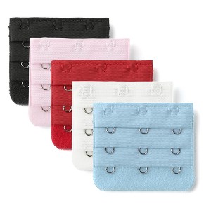 Allegra K Women's 3 Hook 3 Row Stretchy Bra Strap Extenders Hooks Bra Band - 1 of 3