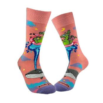 Dream Dragon and Whale Socks (Women's Sizes Adult Medium) from the Sock Panda