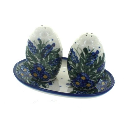 Blue Rose Polish Pottery Hyacinth Salt & Pepper Shakers