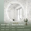 32 Inch Round Mirror Wall Mounted 3-Color Adjustable Dimmable Anti-Fog Circle Lighted Mirror Touch Control Waterproof Vanity Mirror for Bathroom - 2 of 4