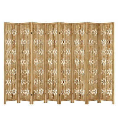 Lirago 68 in. Wood Outdoor Privacy Screens Garden Outdoor Fence 8 pieces Brown