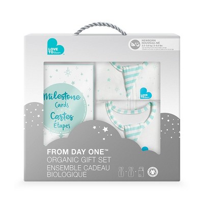 Love to Dream Gift Box - Adaptive Organic Swaddle UP Swaddle Wrap - Newborn and Milestone Cards - 2pk