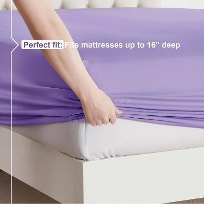 Lavender Full Deep Pocket Microfiber 4-Piece Bed Sheet Set