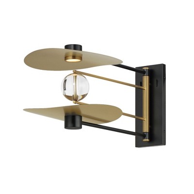 ET2 Lighting Pearl 2 - Light Wall Light in  Black/Natural Aged Brass