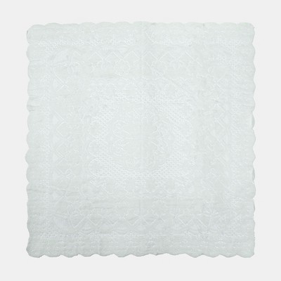 Unique Bargains Polyester Square Lace Tablecloth with Floral Design for Weddings Birthday Anniversaries